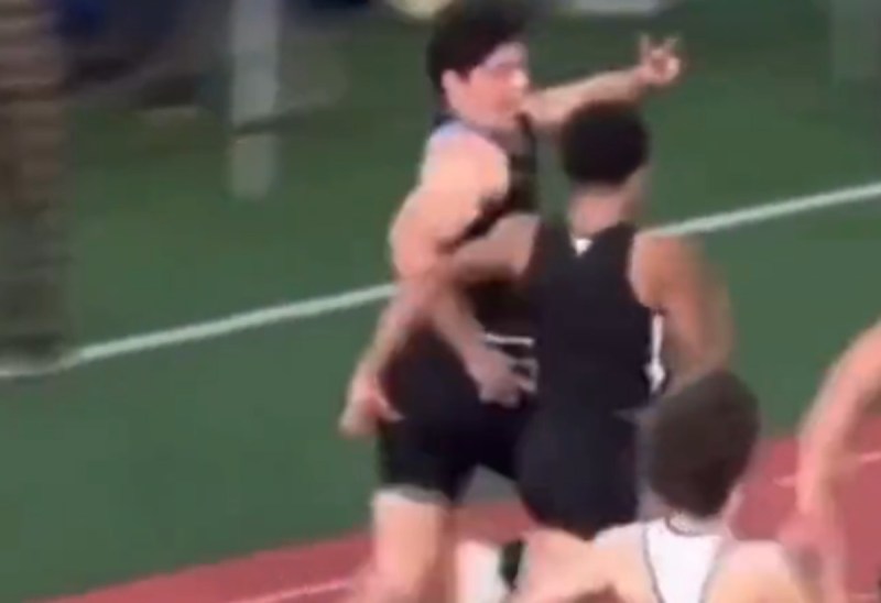 Man celebrates race win too early but it goes wrong