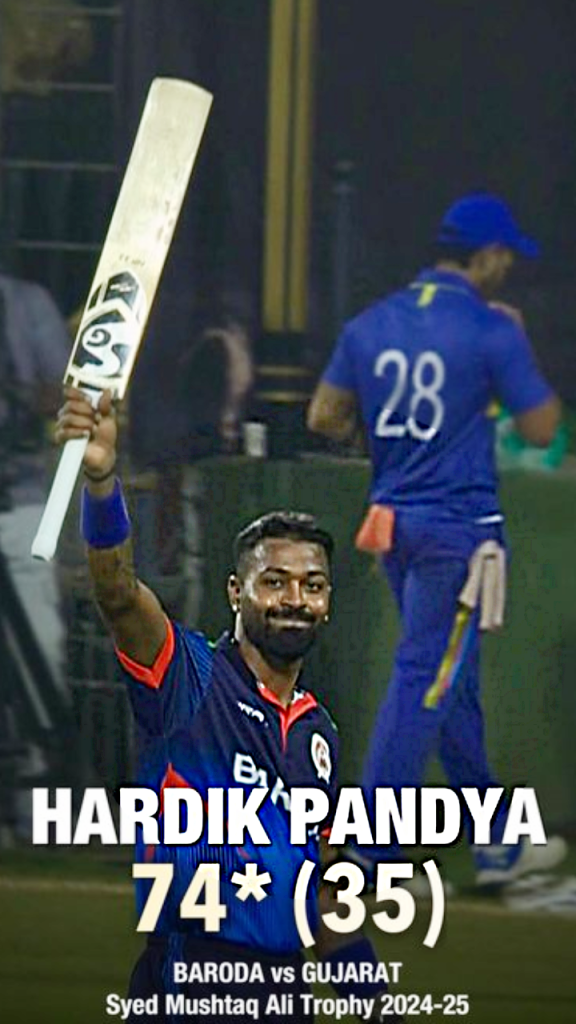 Hardik Pandya Syed Mushtaq Ali Trophy 2024