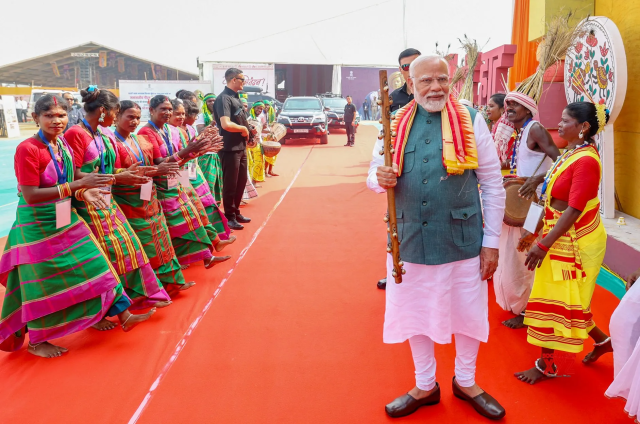 Prime Minister Narendra Modi attends Janjatiya Gaurav Divas celebrations