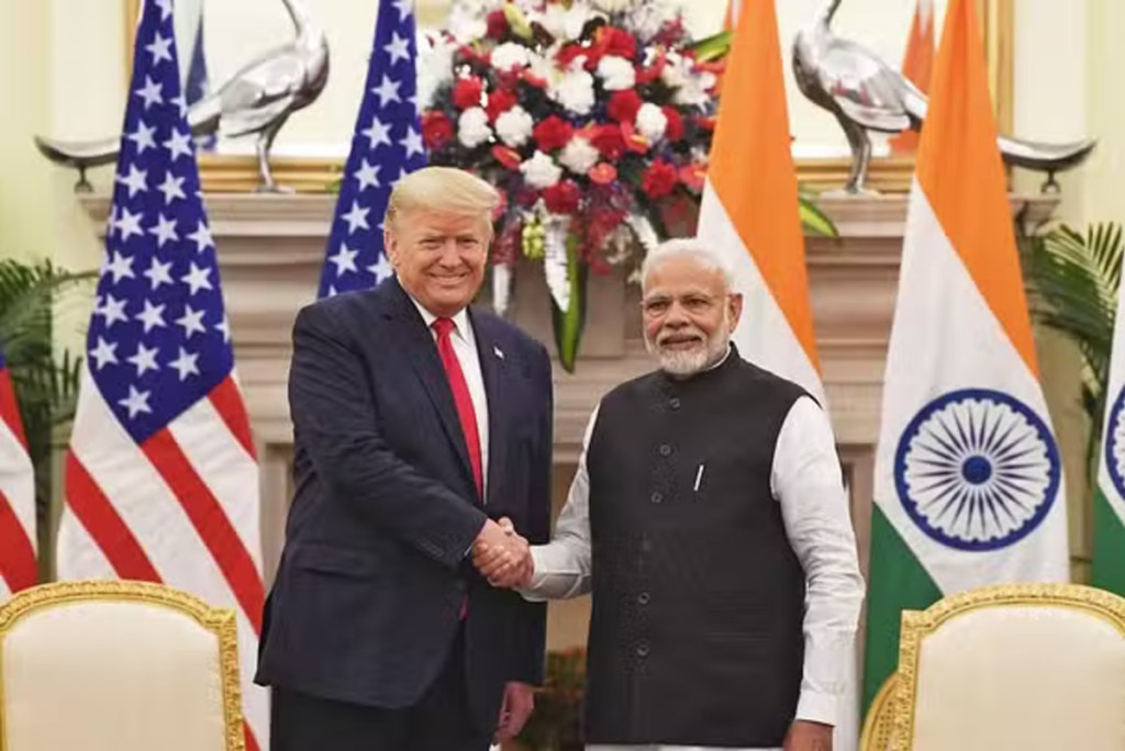 Indian Prime Minister Narendra Modi with Donald Trump