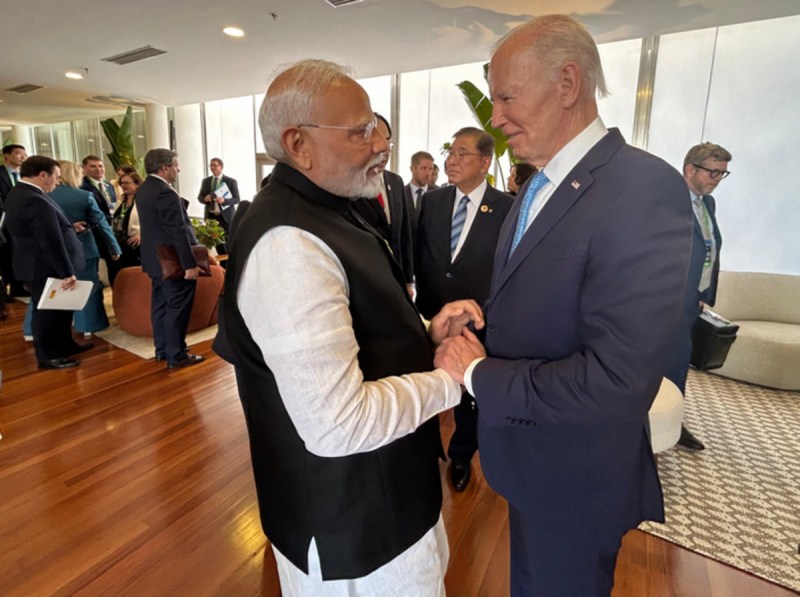Indian Prime Minister Narendra Modi with US President Joe Biden