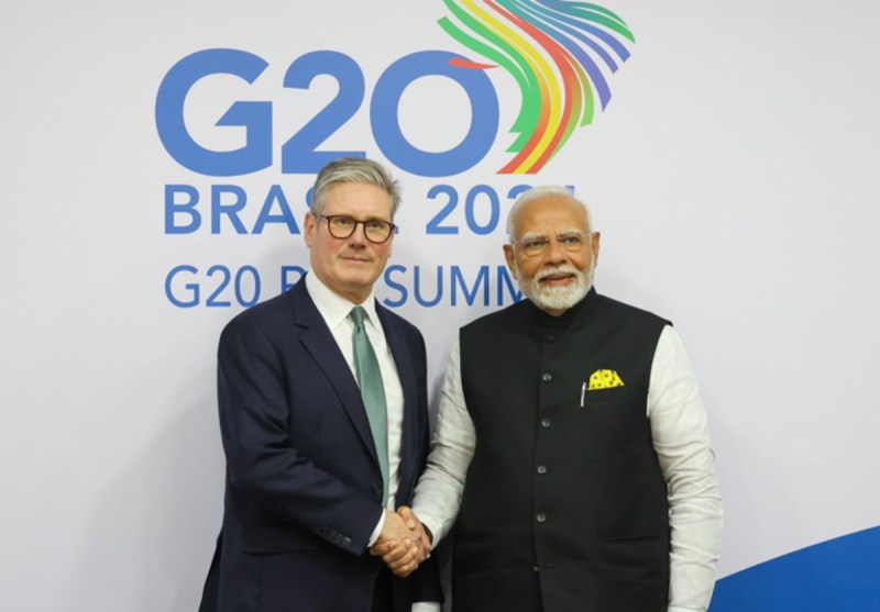 Indian PM Narendra Modi with British PM Keir Starmer