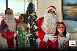 Dhoni Became Santa Claus: क्रिसमस डे पर सेंटा बने MS Dhoni की फोटो हुईं वायरल,
पत्नी और बेटी भी नजर आईं साथ - image