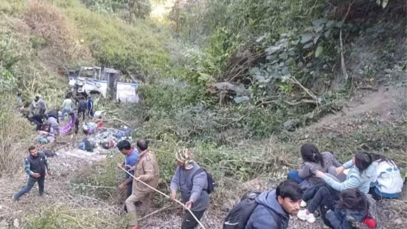 Four people have died in a horrific bus accident in Bhimtal