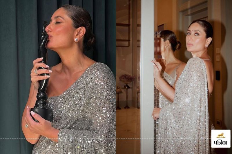 Bebo's shimmering saree look creates a buzz at the award show