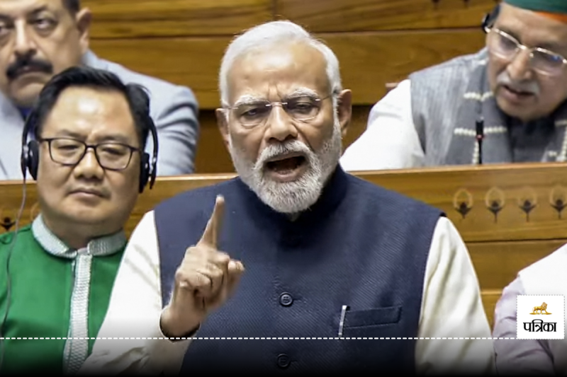 PM Modi in Lok Sabha during Constitution debate