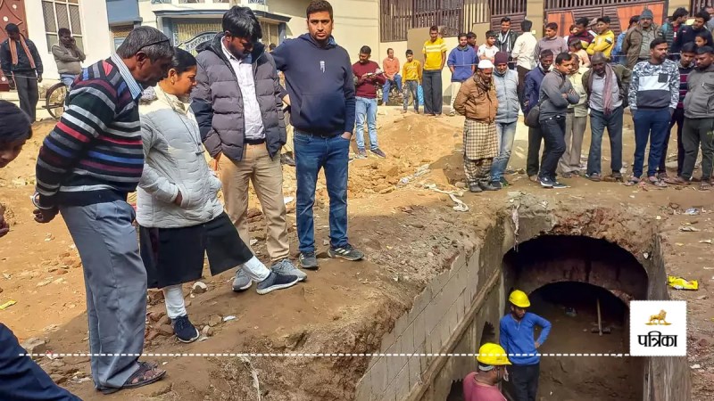Second floor gate seen during excavation of Sambhal stepwell