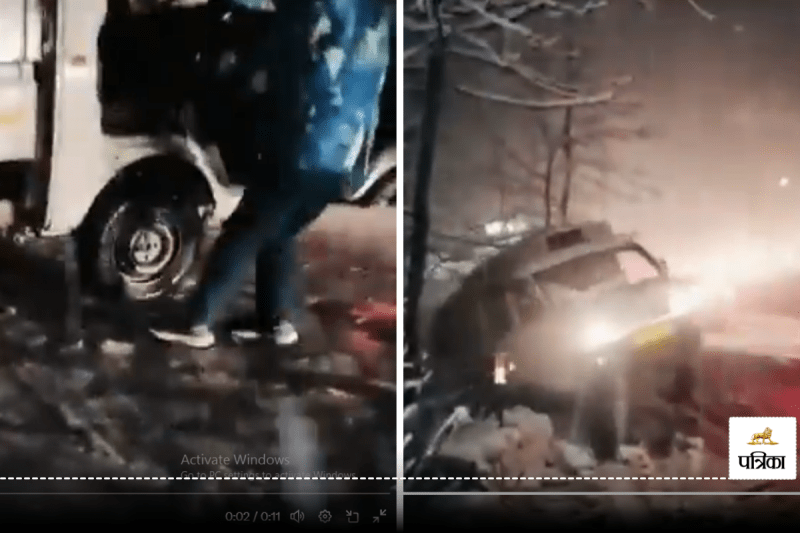 Manali Snowfall: Man Jumps Out As Truck Skids On Icy Road In Manali, Falls Into Valley