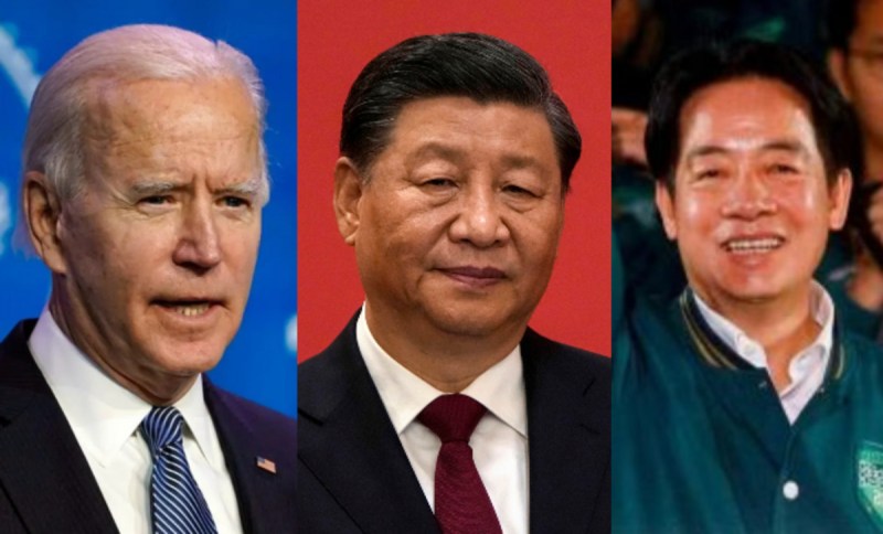 Joe Biden, Xi Jinping and Lai Ching-te