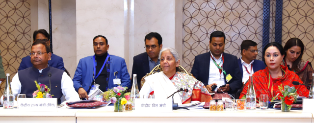 Nirmala Sitharaman with Diya Kumari chairs the Pre-Budget consultation meeting