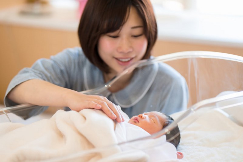 Japanese woman with child