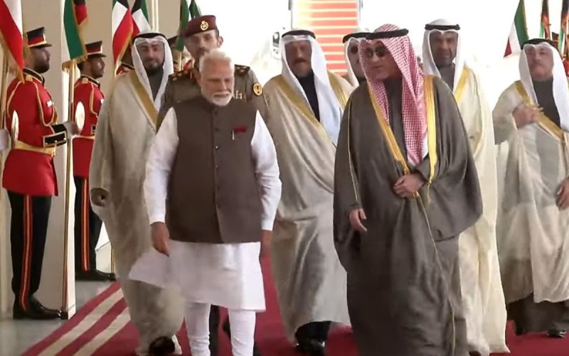 PM Narendra Modi arrives in Kuwait