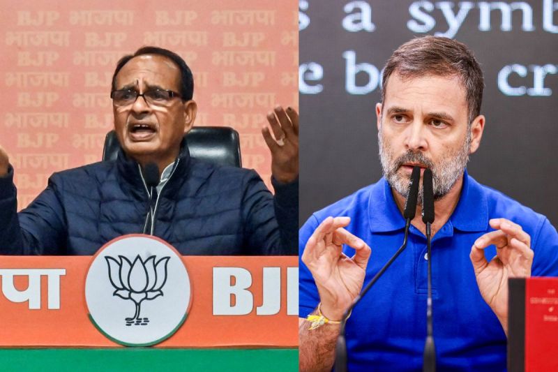 rahul gandhi and shivraj singh chouhan
