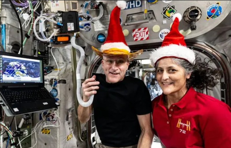 Sunita Williams celebrating Christmas in space