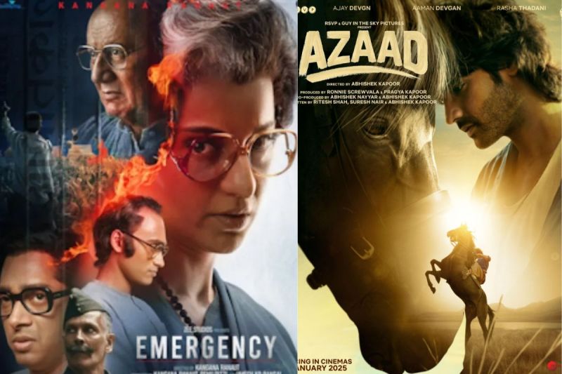 Emergency Vs Azaad Movie Box Office Collection day 2 Kangana Ranaut Rasha Thadani