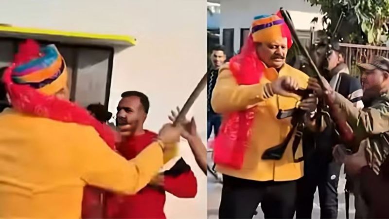 Former MLA Kunwar Pranav Singh Champion today attacked the office of MLA Umesh Kumar with his supporters