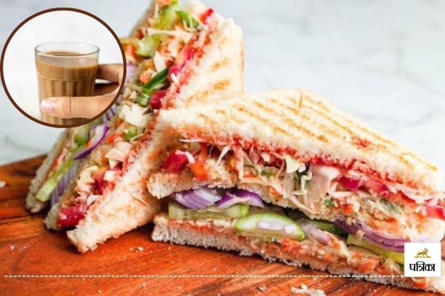 Tea and Delicious Vegetable Sandwich