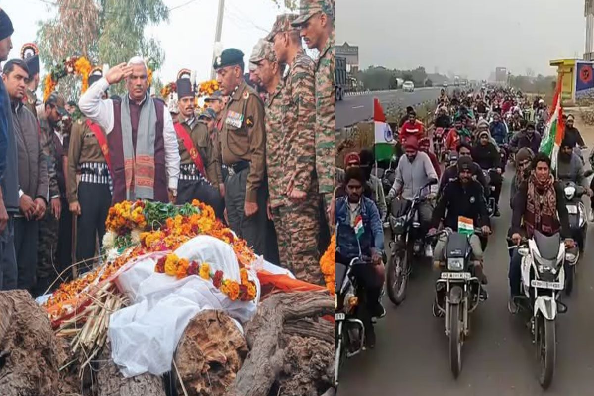 VIDEO: जम्मू-कश्मीर में शहीद हुए बहरोड़ के जवान नीतीश कुमार को अंतिम विदाई