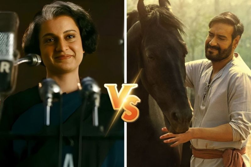 Emergency Vs Azaad Movie Box Office Collection Day 1 Kangana Ranaut or ajay devgn who wins