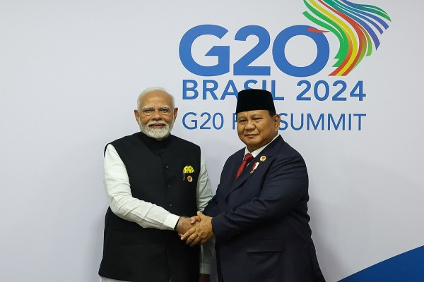 Prabowo Subianto with PM Modi