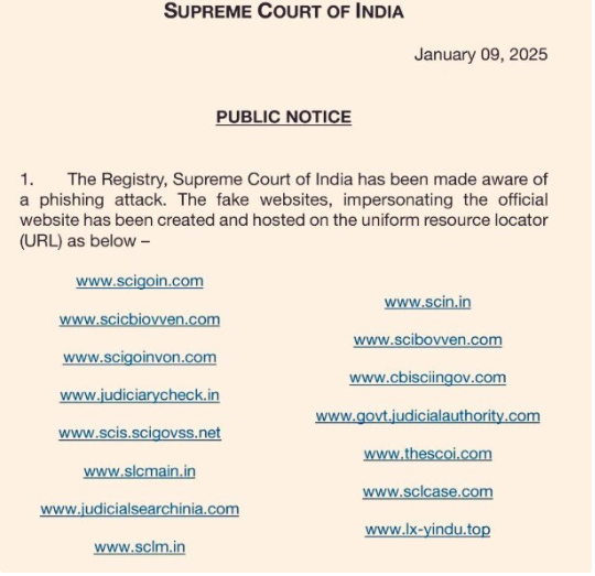 Supreme Court on Fake Website