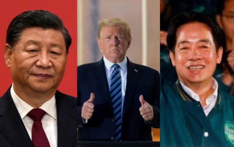Xi Jinping, Donald Trump and Lai Ching-te