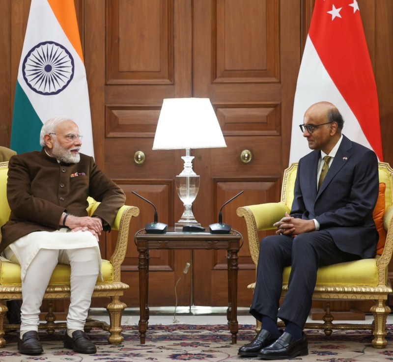 PM Narendra Modi meets Singapore President Tharman Shanmugaratnam