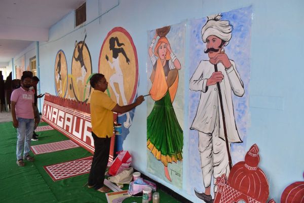 District level Diamond Jubilee Mini Jamboree of Scout Guide in the stadium