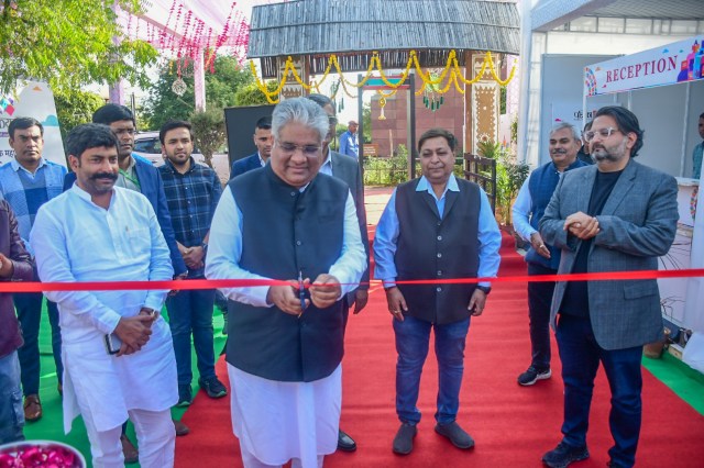 Minister Bhupendra Yadav (भूपेन्द्र यादव) inaugurating the Patrika Book Fair