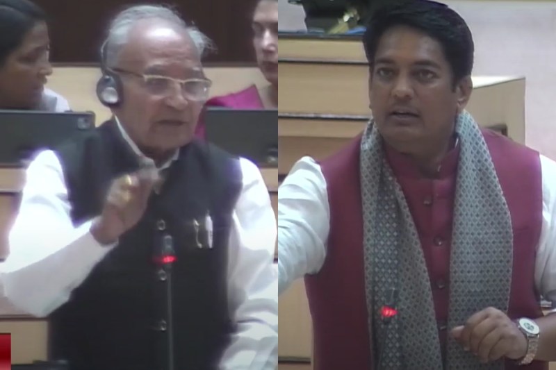 Congress MLA Harimohan Sharma and Minister Avinash Gehlot