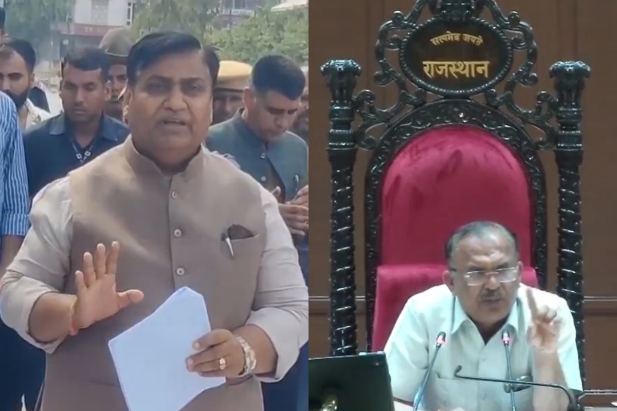 Govind Singh Dotasara and Speaker Vasudev Devnani