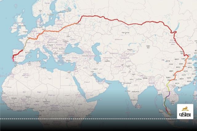 World longest Train Route starting From portugal to Singapore via China