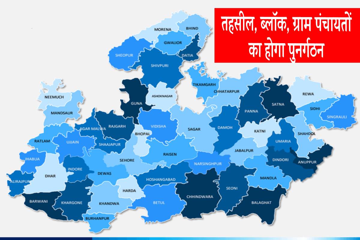 एमपी में बदलेंगी तहसील, ब्लॉक और ग्राम पंचायतों की सीमा, कलेक्टर को भेजा
प्रस्ताव