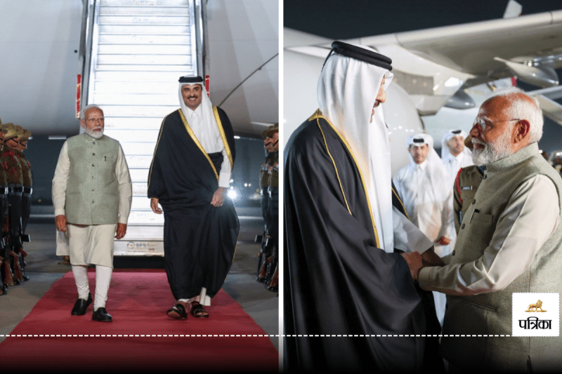 PM Modi receives Amir of Qatar at Delhi airport