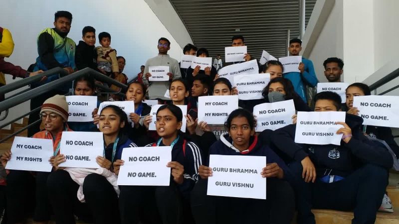 Players of Maharashtra expressed anger over removal of coach in Taekwondo of National Games
