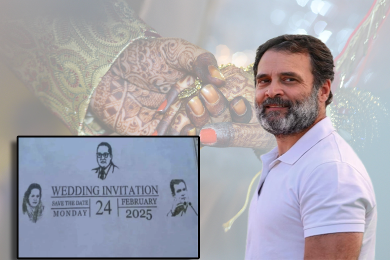 Rahul Gandhi Photo on Wedding Card
