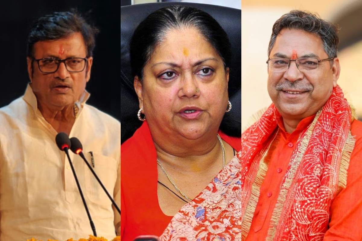 Rajendra Rathore, Vasundhara Raje and Satish Poonia