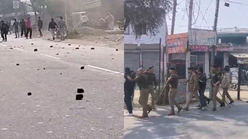 Supporters of MLA Umesh Kumar pelted stones at police in Uttarakhand