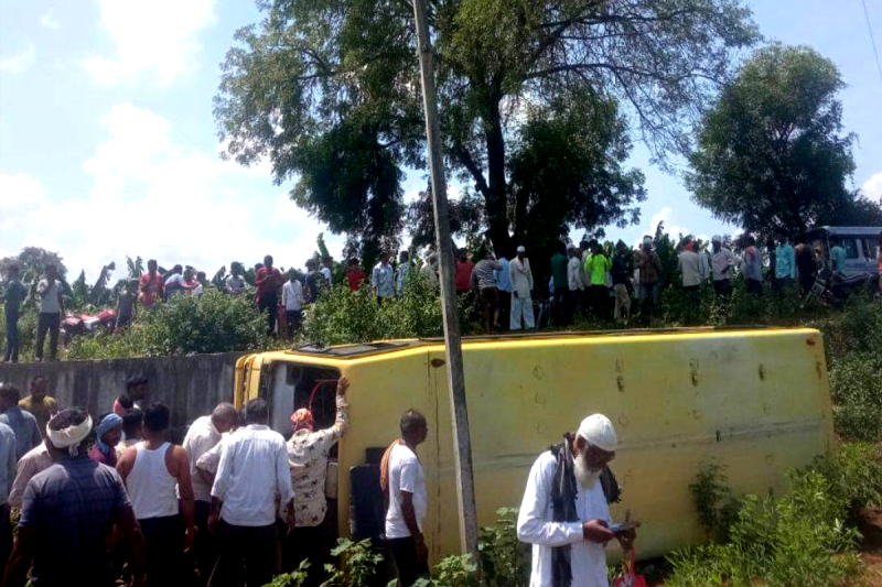 School Bus Overturned