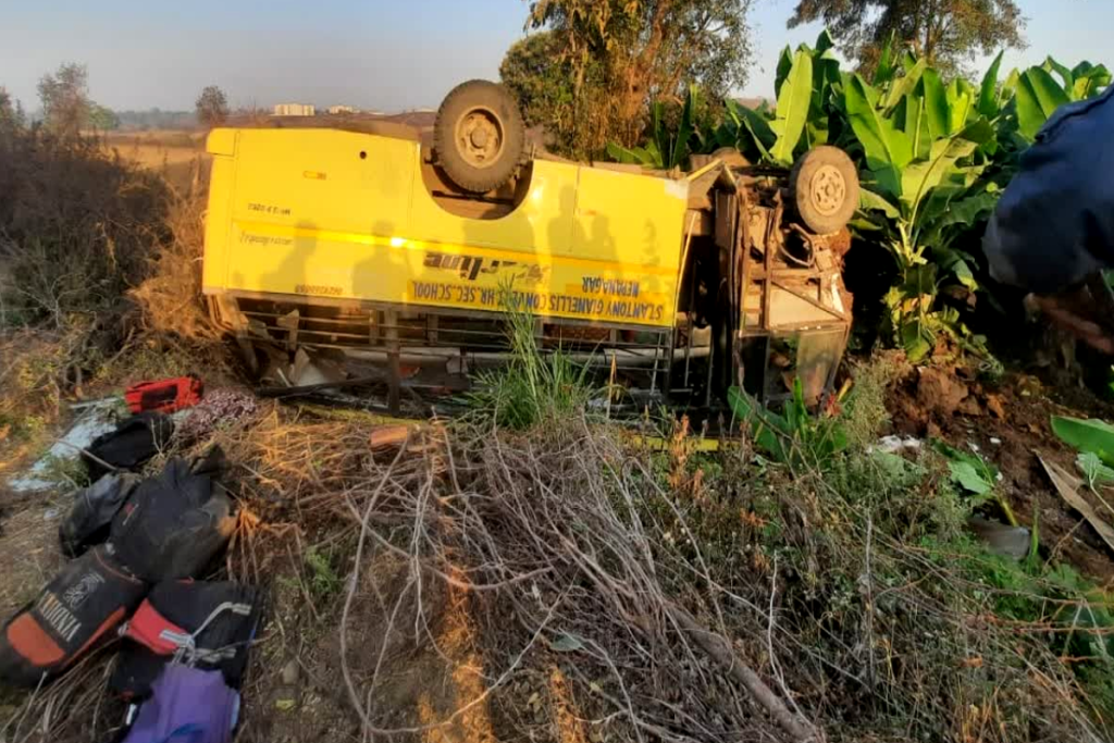 School Bus Overturned