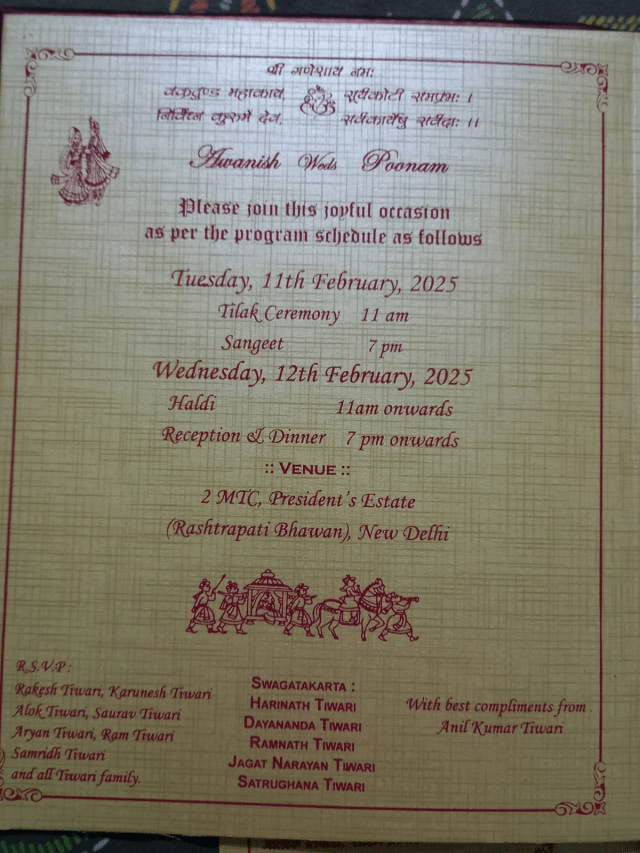 Rashtrapati Bhavan Marriage