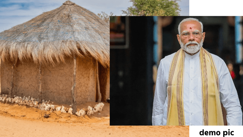 Making a grass hut for PM Narendra Modi in MP