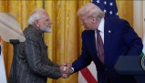 Indian Prime Minister Narendra Modi with US President Donald Trump