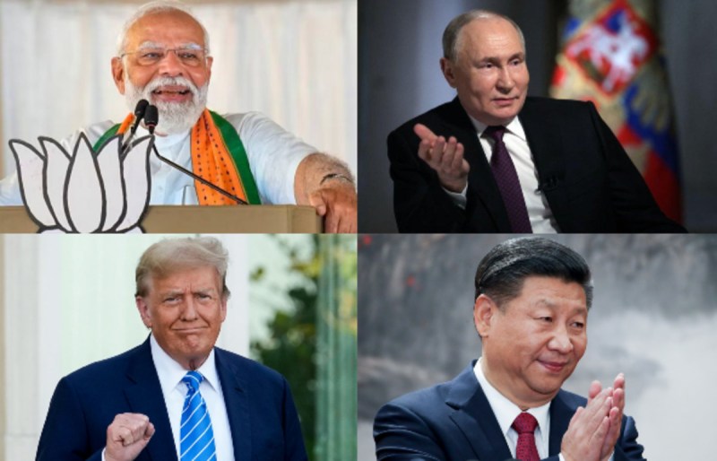 Indian PM Narendra Modi, Russian President Vladimir Putin, US President Donald Trump, Chinese President Xi Jinping