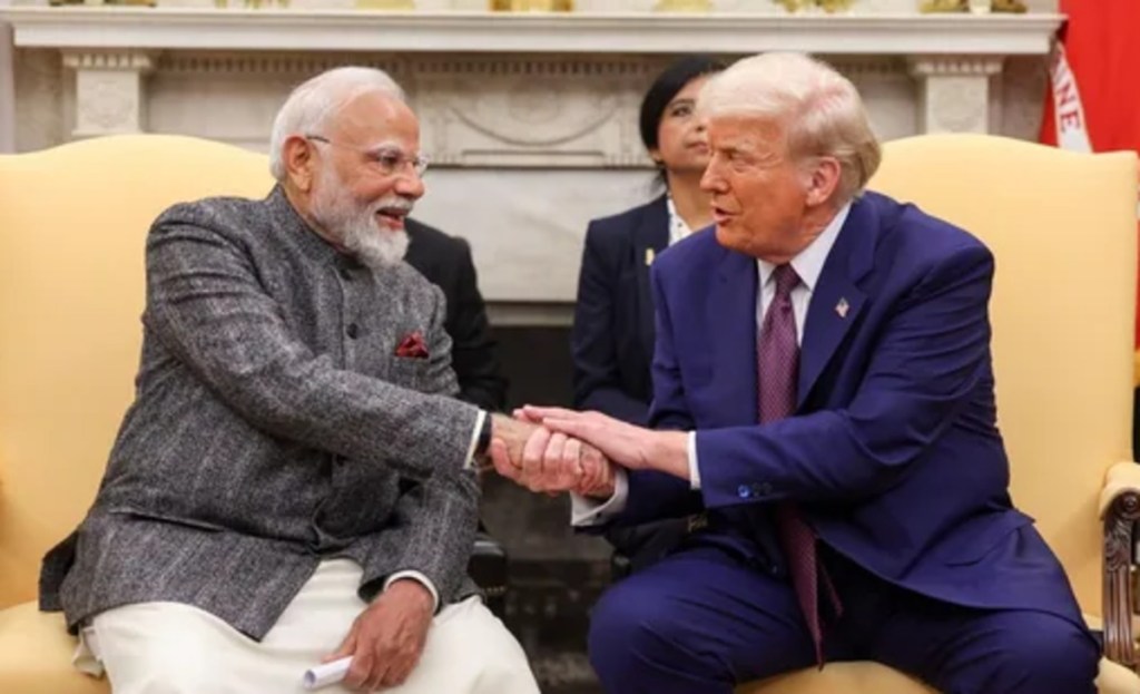 Indian Prime Minister Narendra Modi with Donald Trump