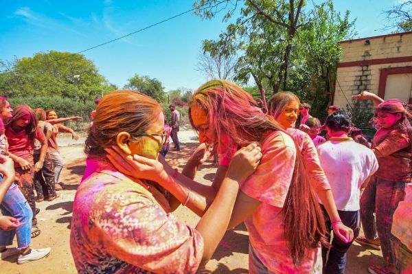 Rajasthan University holi celebration 