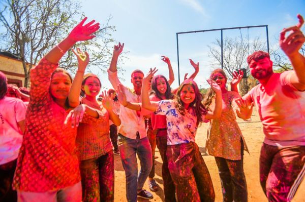 Rajasthan University holi celebration 