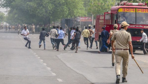 Protest at Pratap nagar 