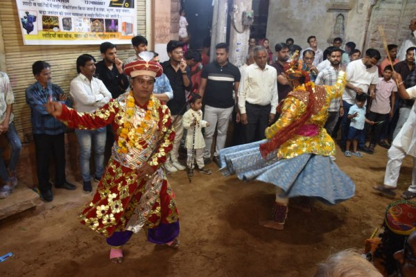 Dandiya festival in Nagaur: Dandiya performed with enthusiasm, crowd gathered