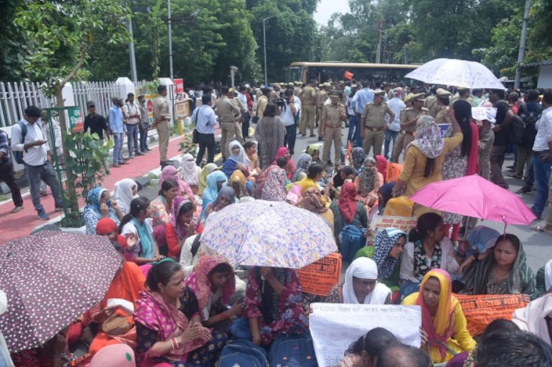UP Teacher Recruitment Protest